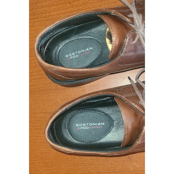BOSTONIAN MEN'S SHOES 11M FLEXLITE  BROWN LEATHER BICYCLE TOE - Picture 9 of 10